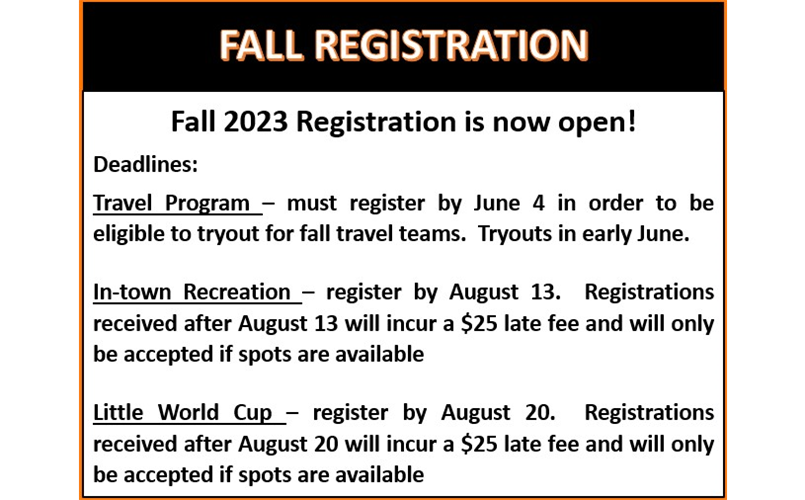 Fall 2023 Registration